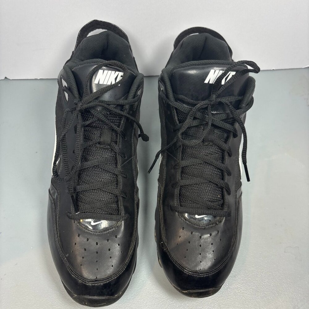Nike Land Shark Football Cleats Mens 12 Black White Good Low Top 316358-011